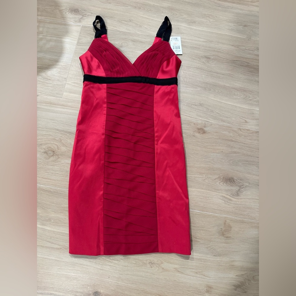 NWT Max & Cleo Red and Black Mini Dress